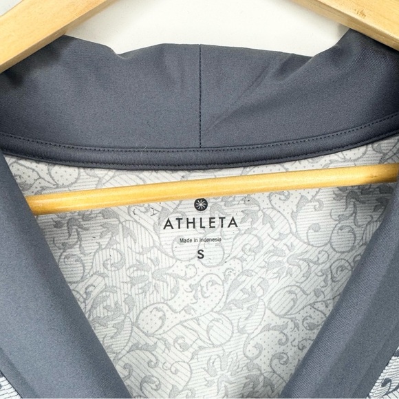 Athleta Wellington Faux Wrap Stretch Dress Floral Gray Long Sleeve Size S - Picture 5 of 9